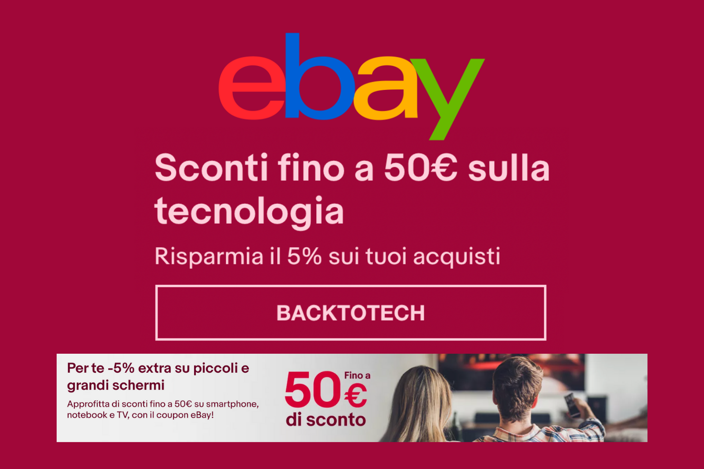 Codice sconto ebay: risparmia fino a 50€ sui prodotti tech