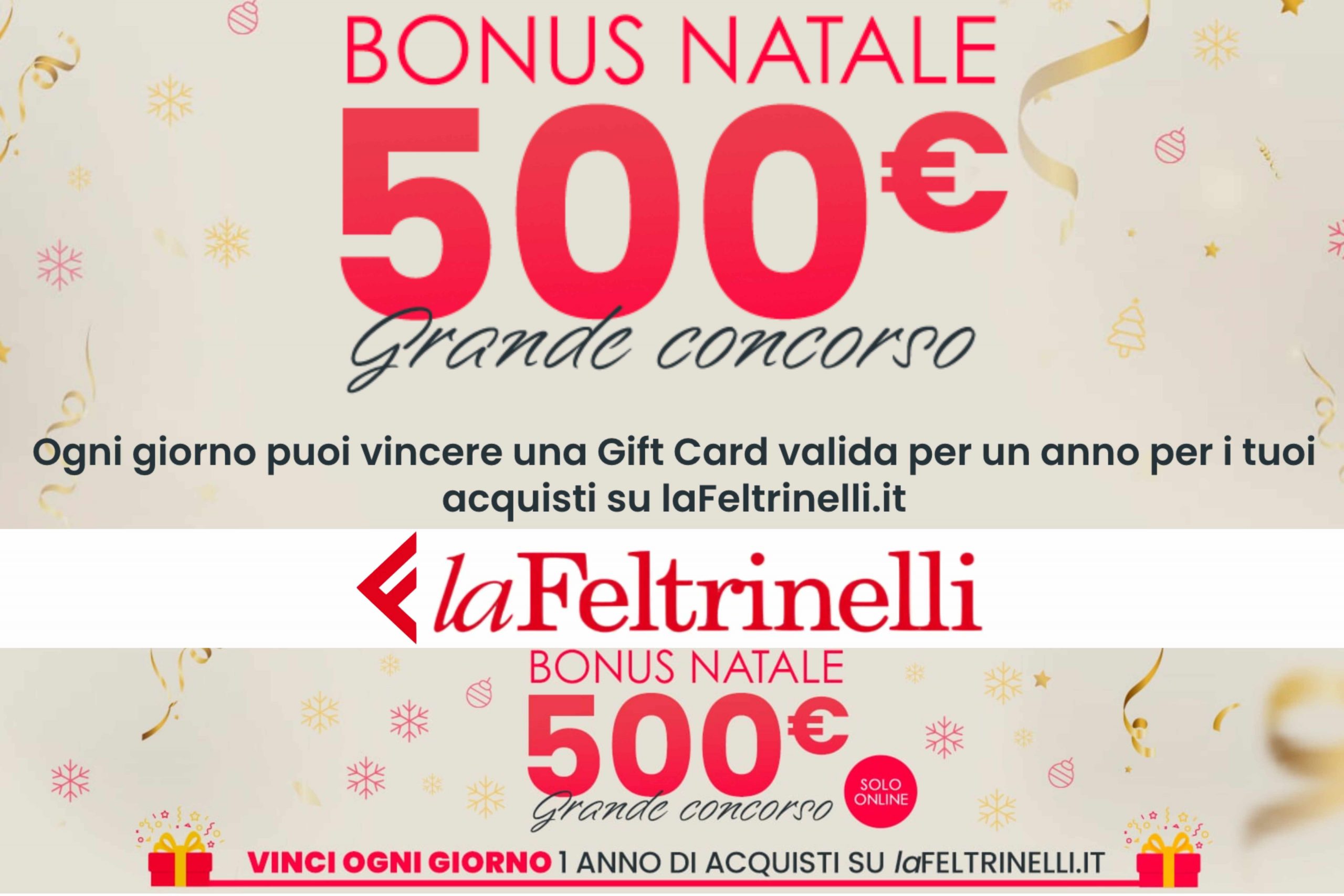 Concorso “Bonus Natale 500€” laFeltrinelli: come vincere una Gift Card da 500€