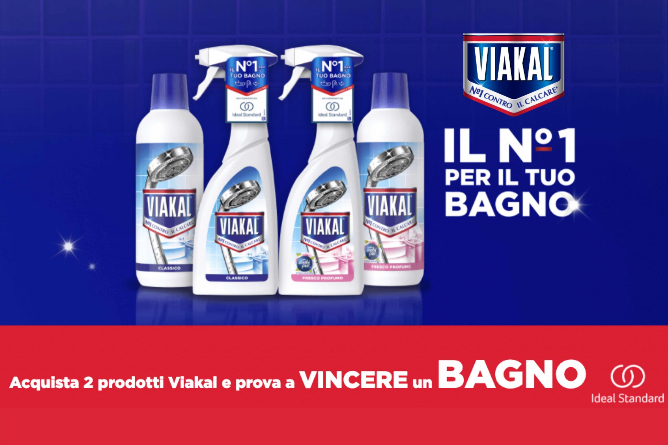 Concorso “Vinci un bagno con Viakal”: come vincere 12 Buoni Acquisto Ideal Standard da 2.000€