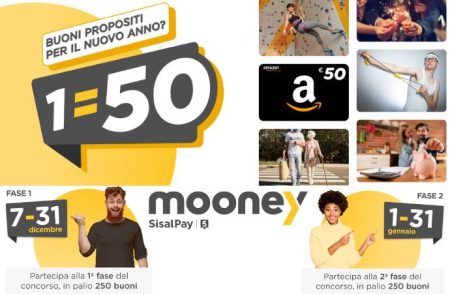 Concorso Mooney Spendi e vinci: come vincere gift card Amazon da 50€
