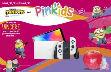 Concorso Pink Kids Minions 2023: come vincere una Nintendo Switch e un peluche Minions
