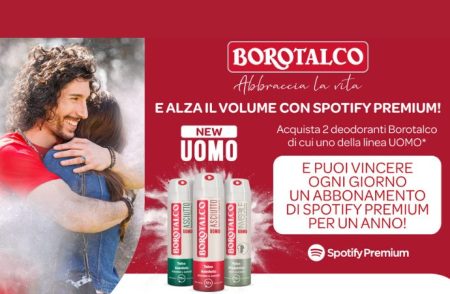 Concorso Alza il volume con Borotalco: come vincere un abbonamento Spotify Premium