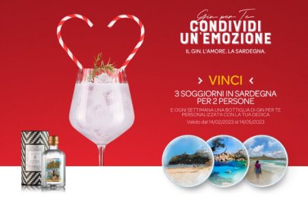 Concorso ”Gin per te. Condividi un’emozione”: vinci un soggiorno in Sardegna e una bottiglia Gin per te