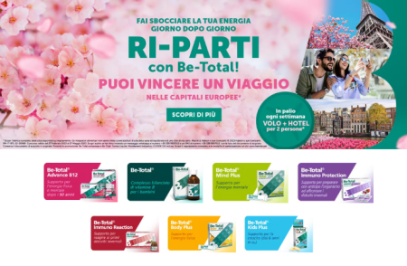 Concorso ”Ri Parti con Be Total”: come vincere un viaggio in Europa per 2 persone