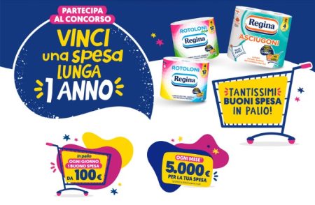 Concorso ”Vinci una spesa lunga 1 anno”: in palio un buoni spesa da 100 e 5000 Euro