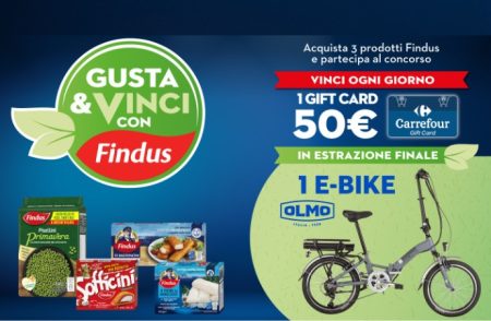 Concorso ”Gusta e vinci con Findus”: in palio una Gift Card Carrefour da 50€ e una eBike