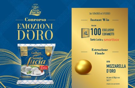 Concorso ”Santa Lucia Emozioni D’oro”: come vincere un cofanetto esclusivo Smartbox e una mozzarella in oro puro