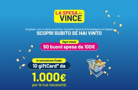 Concorso ”La spesa che vince”: in palio 50 buoni spesa da 100€ e una Gift Card da 1000€