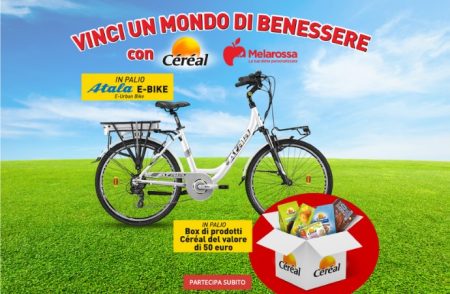 Concorso ”Vinci un mondo di benessere con Céréal e Melarossa”: in palio una bici e-Bike Atala e un Kit cereal