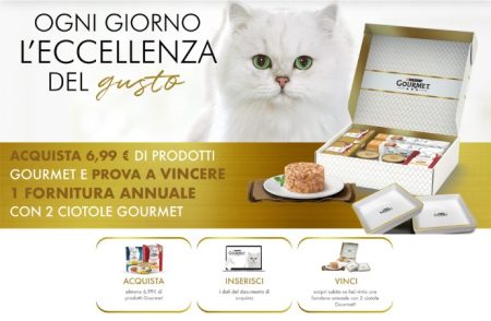 Concorso ”Ogni Giorno L’Eccellenza Del Gusto” Purina Gourmet: come vincere forniture annuali con 2 ciotole