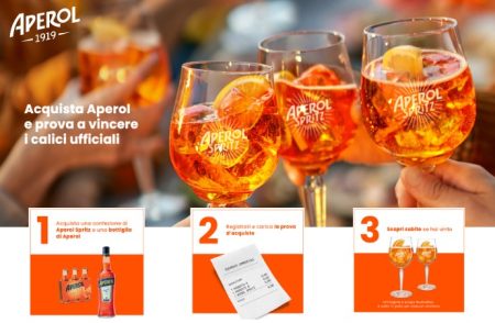 Concorso ”Vinci calici Aperol Spritz”: in palio il set di 6 calici ufficiali