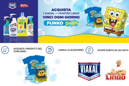 Concorso ”Spongebob con Viakal e Mastro”: come vincere un set T-shirt e Funko Spongebob