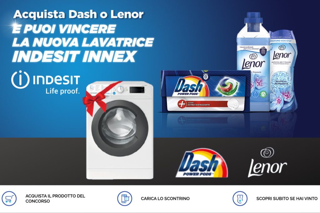 Vinci una lavatrice con Dash e Lenor
