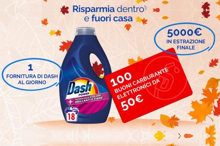 ”Concorso Autunno” P&G: come vincere una fornitura Dash Power e 50 euro in buoni carburante