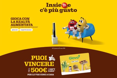 Concorso M&M’s ”Insieme C’è Più Gusto”: In palio Gift Card Glovo fino a 500 euro