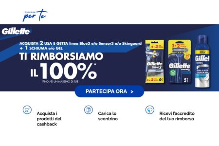 ”Gillette Cashback Usaegetta”: Ottieni il rimborso del 100%