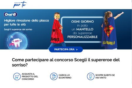 Concorso Oral B ”Scegli Il Supereroe Del Sorriso”: In palio un mantello personalizzabile